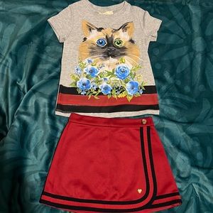 GIRLS TODDLER DESIGNER SKIRT WITH T SHIRT